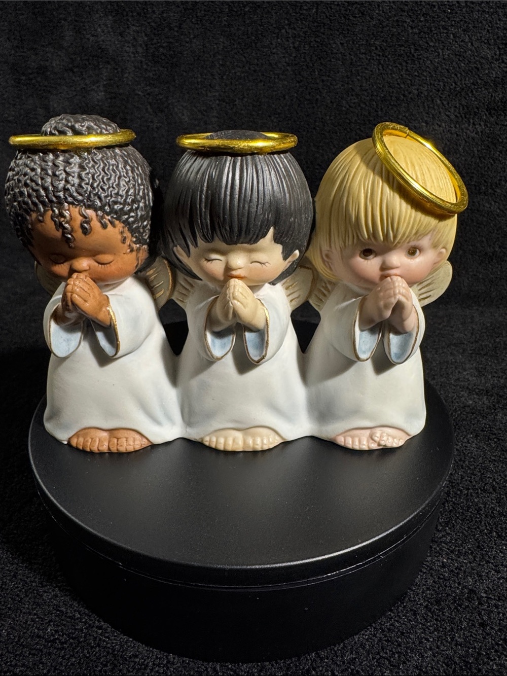 Vintage 1980’s Hallmark Multiracial Praying Angels Figurine